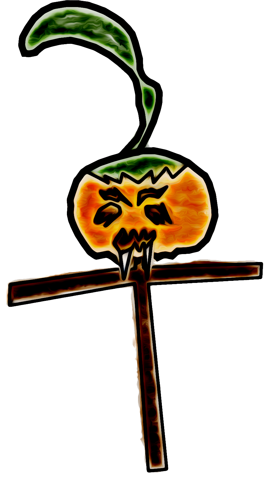 pumpkin-headed scarecrow doodle